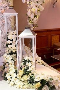 Linterna de vela elegante de mesa hecha de latón y vidrio para decoración del hogar decoración de boda - Product Image 5