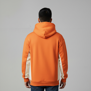 Sweat-shirts à capuche en polaire surdimensionnés pour hommes de haute qualité, teinture unie, logo brodé bicolore, écologiques, chauds pour l'hiver - Product Image 6