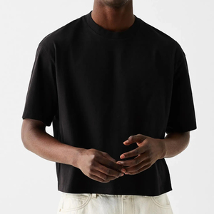 T-shirt du fabricant 250GSM surdimensionné pour hommes T-shirt 100% coton Boxy Fit avec épaule tombante T-shirt blanc pour hommes - Product Image 1