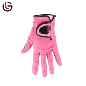 High Quality Genuine Sheepskin Cabretta Leather Golf Gloves & <b>Mittens</b> <b>For</b> Men <b>Women</b> Outdoor Sports Hand Right Left Pink White - Product Image 5
