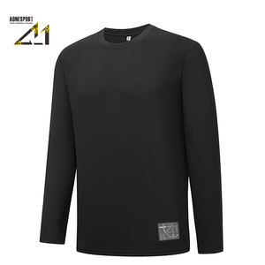 T-shirt à manches longues en tricot 100% polyester pour homme, uni, sportif, respirant, séchage rapide, anti-froissement, léger - Product Image 3