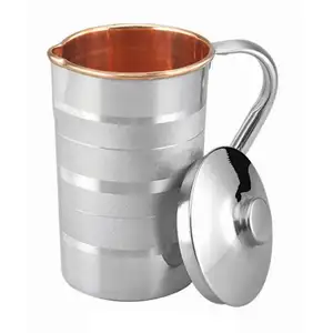 Made In India Good Quality 100% Pure Copper Steel Jug Special Drinkware Made of Copper Steel Water Jug
