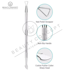 Outil professionnel de maquillage de manucure de dissolvant de peau morte antidérapant d'épurateur d'art d'ongle de double tête écologique avec le poussoir de cuticule - Product Image 5