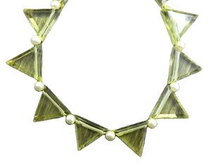 อัญมณีควอทซ์ธรรมชาติ1เส้น,อัญมณีควอทซ์มะนาวธรรมชาติลูกปัด Briolette รูปทรงล้านล้านชิ้นสำหรับทำเครื่องประดับแฮนด์เมด - Product Image 1