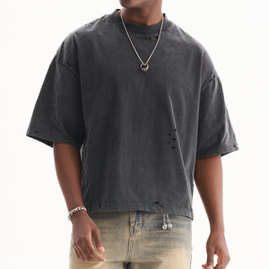 Imprimer Streetwear t-shirts blanc recadrée T-shirt grande taille hommes vêtements T-Shirt hommes personnalisé Vintage surdimensionné recadrée t-shirts - Product Image 2