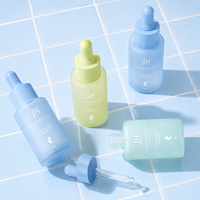 Flacon compte-gouttes en verre bleu mat 30 ml, flacon de sérum doux au toucher pour les soins de la peau Gen-Z, marque privée haut de gamme