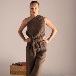 <b>Casual</b> Flared <b>Jumpsuit</b> Summer Women Clothing V-neck One Piece <b>Jumpsuit</b> Pure Colour <b>Wide</b> <b>Leg</b> Pants Wear for Ladies Rompers - Product Image 1