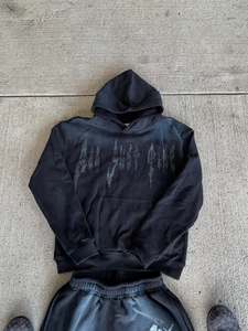 2025 Custom Baggy Tracksuit Acid Wash Unisex Stacked <b>Pants</b> Sweatsuits Flared Patchwork Embroidered Hoodies and Sweatpants Sets - Product Image 4