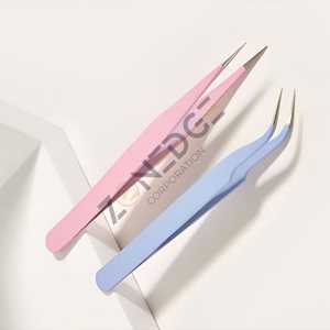 แหนบสำหรับต่อขนตาทำจากสเตนเลสสตีลอุปกรณ์เสริมความงามแบบมืออาชีพ - Product Image 4