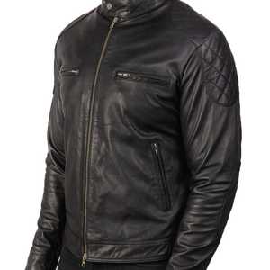 Chaqueta de Cuero para Hombre al por Mayor, Chaqueta de Motociclista de Alta Calidad, Chaqueta Corta Entallada con Cremallera para Hombre - Product Image 5