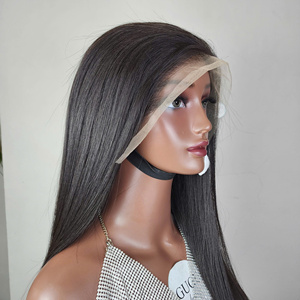 Peluca con malla frontal Futura recta sedosa marrón degradado con parte profunda larga línea de cabello prearrancada 13x6 peluca resistente al calor sin pegamento - Product Image 3