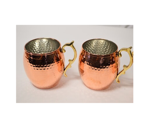 Fabricant Fournisseur Tasse en acier inoxydable Revêtement en cuivre Artisanat avec poignée en laiton pour la bière utilisée - Product Image 1