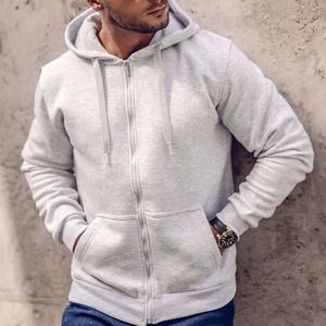 Vente flash - Sweat à capuche pour homme à fermeture éclair, coupe classique, nouveau design, tissu lourd, polyester/coton, respirant, sweat à capuche d'hiver - Product Image 4