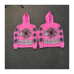 Sweat-shirt à capuche personnalisé en gros patchs brodés pull-over pour hommes surdimensionnés personnalisés patchs à capuche pour hommes - Product Image 1