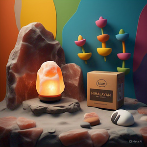 โคมไฟเกลือหิมาลายันธรรมชาติติดบรรจุภัณฑ์แบบกำหนดเอง1-2kgs ดอกไม้กางเขนฮวงจุ้ยของตกแต่งบ้านรูปสัตว์และคู่รัก - Product Image 5