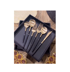Mirrored Steel Luxury Flatware Set with Roman Column Design Handle Steel <b>Dinner</b> <b>Knife</b> Spoon Fork Cutlery Set - Product Image 6