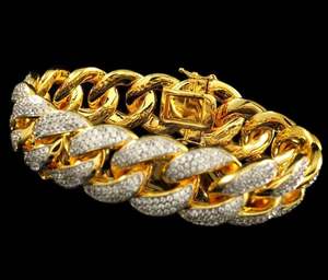 <b>Iced</b> <b>Out</b> Baguette Cuban Link Bracelet Moissanite Luxury Silver/Gold 30Gm Jewelry - Product Image 4