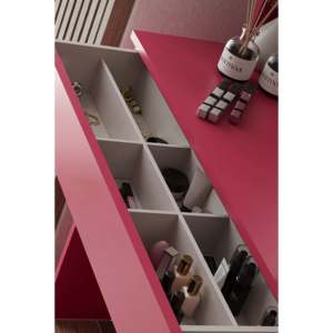 Modern Harmony Vanity Desk <b>Mirror</b> 1 Drawer <b>Dressing</b> <b>Table</b> Makeup Station Bedroom Furniture Minimalist Stylish Console Foldable - Product Image 2