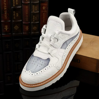 Baskets à lacets en cuir de crocodile 100% pour hommes et femmes - Style sportif, semelle intermédiaire en caoutchouc, mode vacances toutes saisons