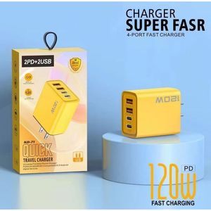 Cargador GaN de 120W con Doble Puerto USB Tipo-C, Capacidad de Carga Rápida, Adaptadores de 240W, Salida de 20V 25A, Protección Contra Cortocircuitos, Enchufe EU/UK SCP para Auriculares - Product Image 3