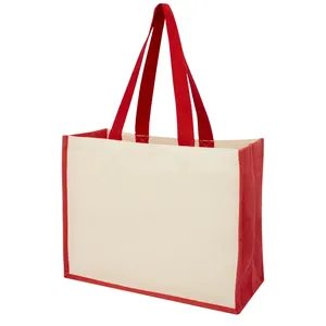 Varai Sustainable Jute Canvas Shopper <b>Woven</b> <b>Baskets</b> for Merchandising - Product Image 4