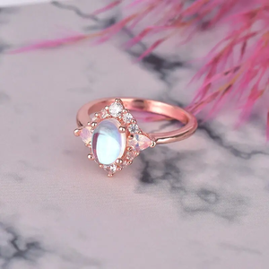 AAA+ Quality White Lab <b>Opal</b> Oval Heart Cutout <b>Ring</b> .925 Sterling Silver Sizes 7 Gift New Cus-Jew139 - Product Image 2