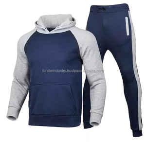 TENDER INDUSTRY 2021 Hombres Calidad Algodón Poliéster Sport Pull Crew Sudadera Jogger Set Rosa Tallas grandes Temporada de invierno A prueba de viento - Product Image 5