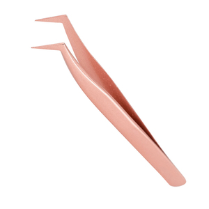 Rose Gold Eyelash Tweezers Precision Stainless Steel Lash Extension Applicator Tool for <b>Professional</b> and Personal <b>Makeup</b> Use - Product Image 5