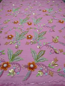 Nouveauté Tissu Perlé Broderie de Luxe Tissu Perlé en Dentelle Tissu Africain à Paillettes - Product Image 2