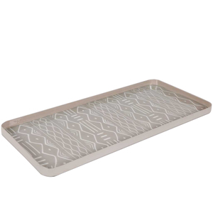 Bandeja decorativa de madera con acabado en nogal, muy vendida, para uso multipropósito, con asas de hierro, para uso en interiores y exteriores. - Product Image 3