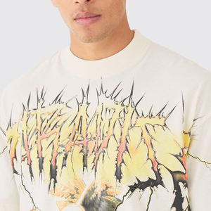 2024 ใหม่มาถึงขายส่งที่กําหนดเองการพิมพ์โลโก้ผู้ชายเสื้อยืดธรรมดา/แฟชั่นสวมใส่สไตล์ผู้ชาย PLUS ขนาดพิมพ์เสื้อ T - Product Image 3