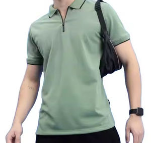 Camiseta Polo Informal de Último Diseño, Transpirable, 100% Algodón, para Hombre, Camiseta Polo de Manga Corta con Cierre Personalizado a la Venta - Product Image 3