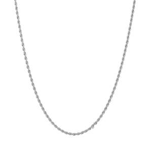 Bracelet en chaîne de corde argentée de 2 mm à maillons fins - Product Image 2