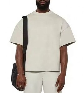 OEM Custom High Quality Cropped Boxy Fit Men's T-shirt Custom <b>Logo</b> Casual Oversized Tshirt Blank Custom t Shirt for Men - Product Image 2