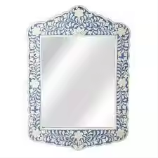 Miroir d'habillage moderne avec design en incrustation d'os Miroir mural en incrustation d'os avec cadre en métal de qualité supérieure - Product Image 2