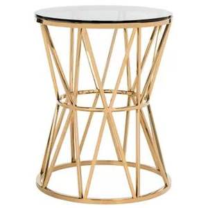 Table d'appoint industrielle en métal avec plateau en métal Mélange parfait de texture bois-métal pour un aménagement intérieur élégant - Product Image 5