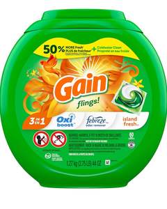 Gain Original 96 lessives, détergent à lessive liquide, adoucissant 150 FlOz/Gain, parfum original, 140 floz, 190 charges, - Product Image 2
