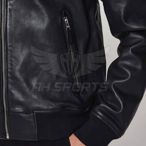 Meilleur blouson d'hiver marron à la mode pour hommes col montant homme blouson bombardier vintage en cuir épais pour hommes - Product Image 6