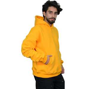 Logo personnalisé de haute qualité grande taille sweats à capuche pour hommes 420 GSM épais couleur jaune vierge sweats à capuche surdimensionnés lourds respirant - Product Image 3