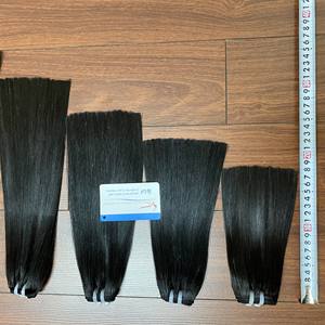 Le meilleur prix de noël!!! Cheveux humains nigérians péruviens lisses, trame à la machine, couleur noire, double dessin - Product Image 6