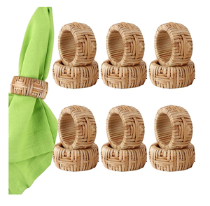 Rattan Napkin Ring Sustainable Natural Decoration Home <b>Wedding</b> Decor Napkins Ring Holder Affordable Price - Product Image 6