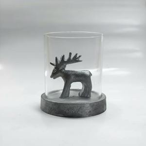 Portavelas Moderno de Cristal con Diseño de Mono Plateado Pensativo, Lámpara Decorativa de Mesa para Decoración del Hogar y Sala de Estar - Product Image 3