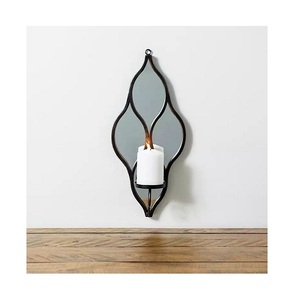 Portavelas montado en la pared de calidad superior Último diseño Portavelas de color negro de hierro para superventas - Product Image 1