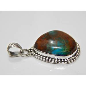 Bijoux en argent sterling 925 faits à la main pendentif cabochon turquoise naturelle cadeau pour filles et femmes - Product Image 5