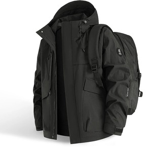 Vestes de neige coupe-vent de haute qualité, vente en gros de vestes de pluie à capuche d'hiver, fabricant de vestes softshell pour hommes OEM - Product Image 2