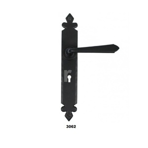 Manija de puerta con diseño de hoja de peltre plateado con cerradura de llave, manija de puerta decorativa para el hogar, cocina, baño, Hotel y Villa, uso de puerta - Product Image 5
