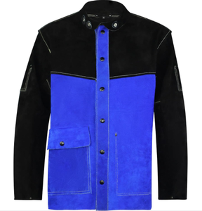 2025 nueva chaqueta de soldadura con logotipo personalizado con cuello levantado transpirable cuero dividido de búfalo para primavera disponible al por mayor - Product Image 1