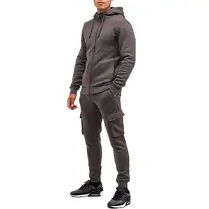 Slim Fit Tech Fleece 100% Cotton Sportswear Plain Jogging Suit Muscle Fitted Tracksuit For Men Customized Slim