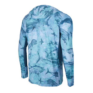 Sublimación de secado rápido para hombre, entrenamiento de manga larga Upf 50 +, camisas de rendimiento, diseño con capucha, ropa de pesca - Product Image 6