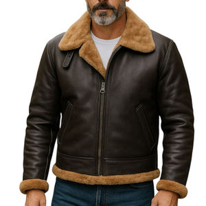 Veste en cuir imperméable personnalisée pour hommes, dernier design, hiver, 100% cuir, veste pour hommes avec poches zippées - Product Image 6